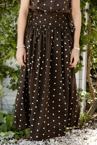 Lillie Dot Skirt Dark Brown - Bij Keesje - Neo Noir - Rokken