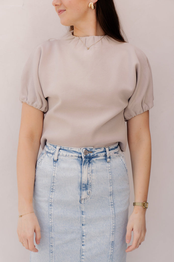 Lily Top Taupe - Bij Keesje - Bij Keesje - top