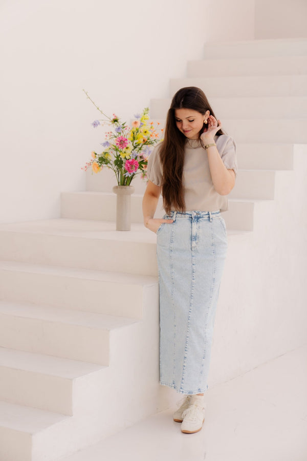 Lily Top Taupe - Bij Keesje - Bij Keesje - top