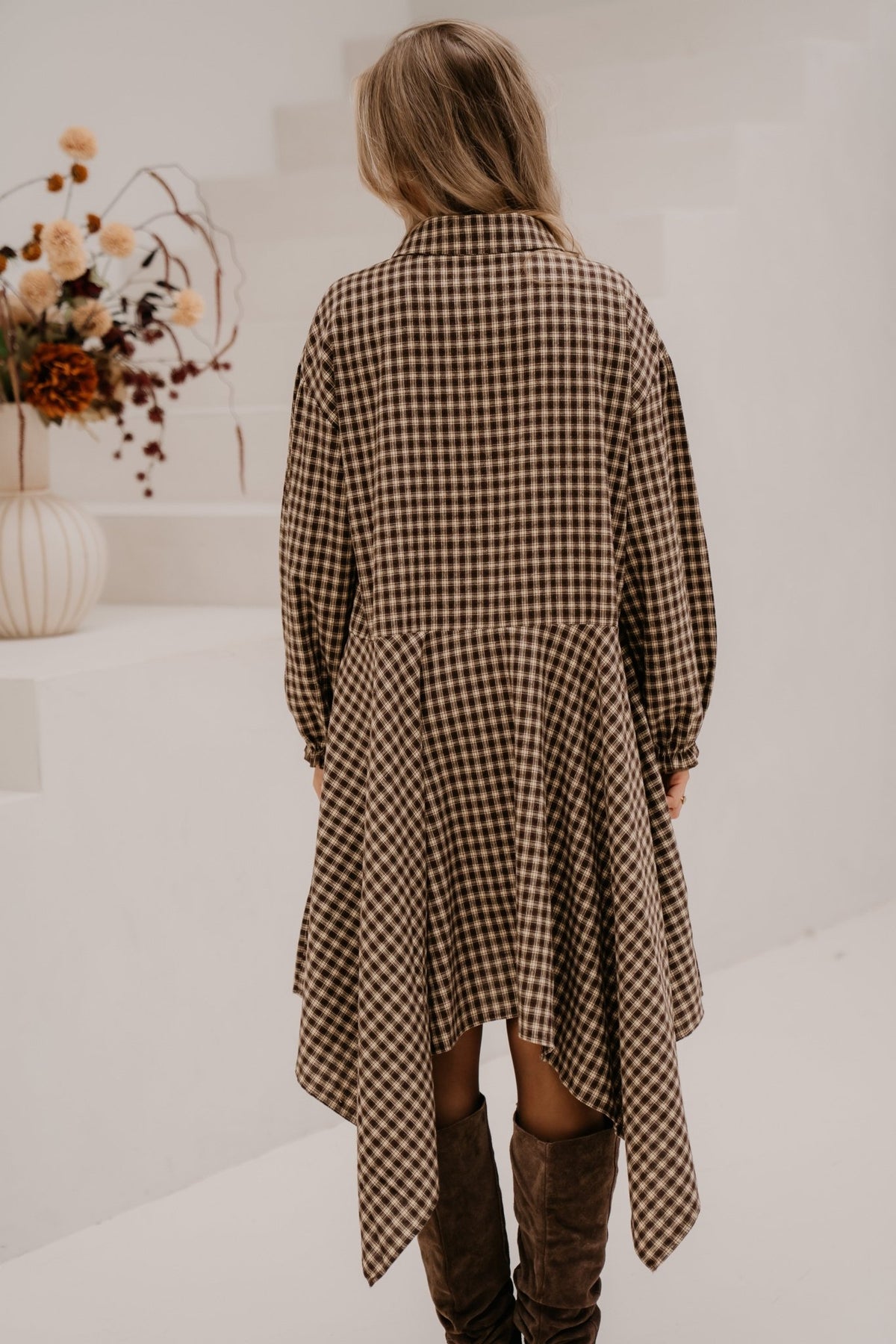 Lina dress ruit brown - Bij Keesje - Bij Keesje - Jurk
