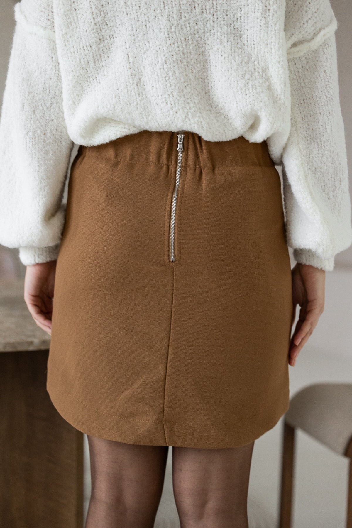 Linde pocket skirt camel - Bij Keesje