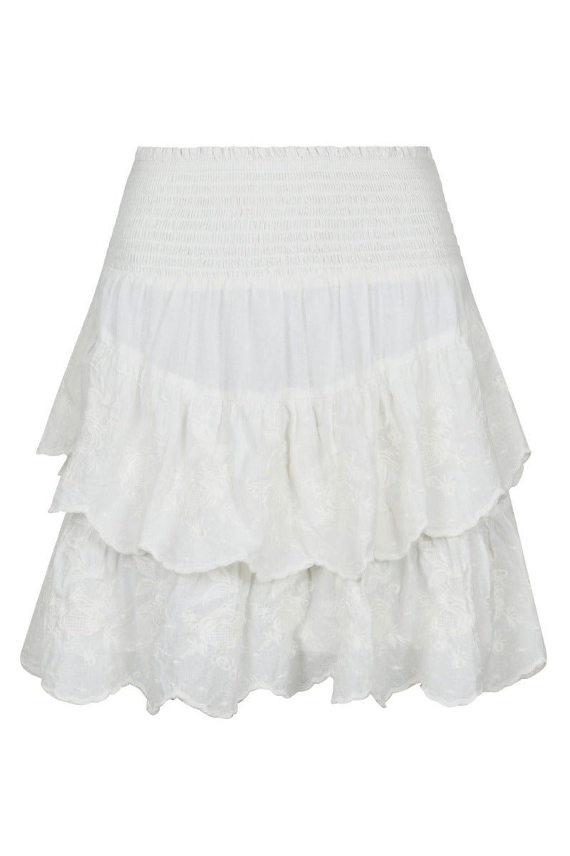 Line emb skirt off white NN - Bij Keesje