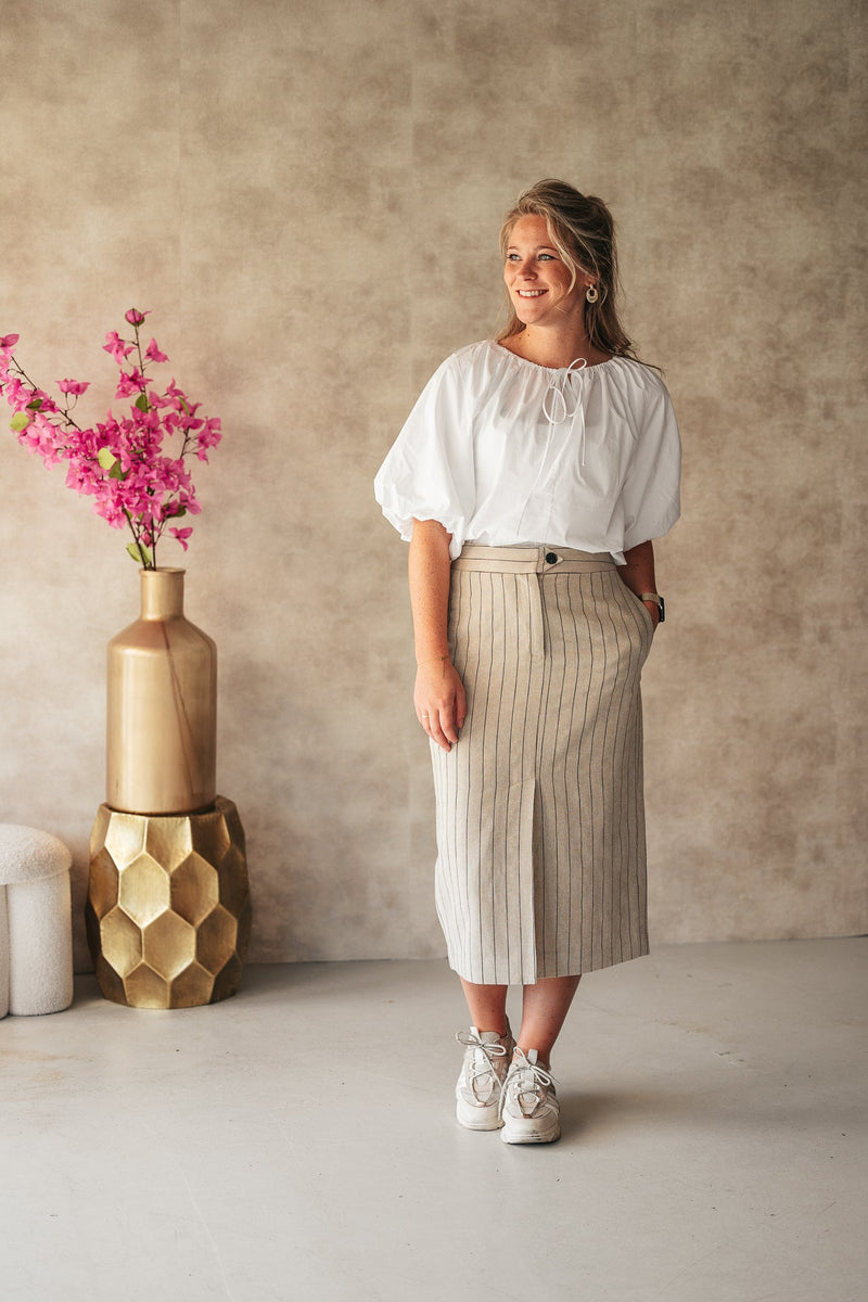 Linen pin pencil skirt - Bij Keesje