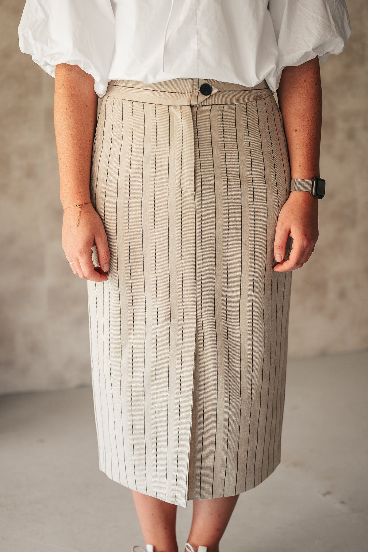 Linen pin pencil skirt - Bij Keesje