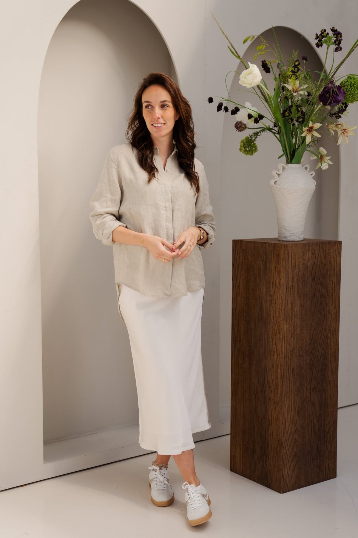 Linnen blouse beige - Bij Keesje - Bij - Keesje - Blouse