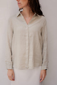 Linnen blouse beige - Bij Keesje - Bij - Keesje - Blouse