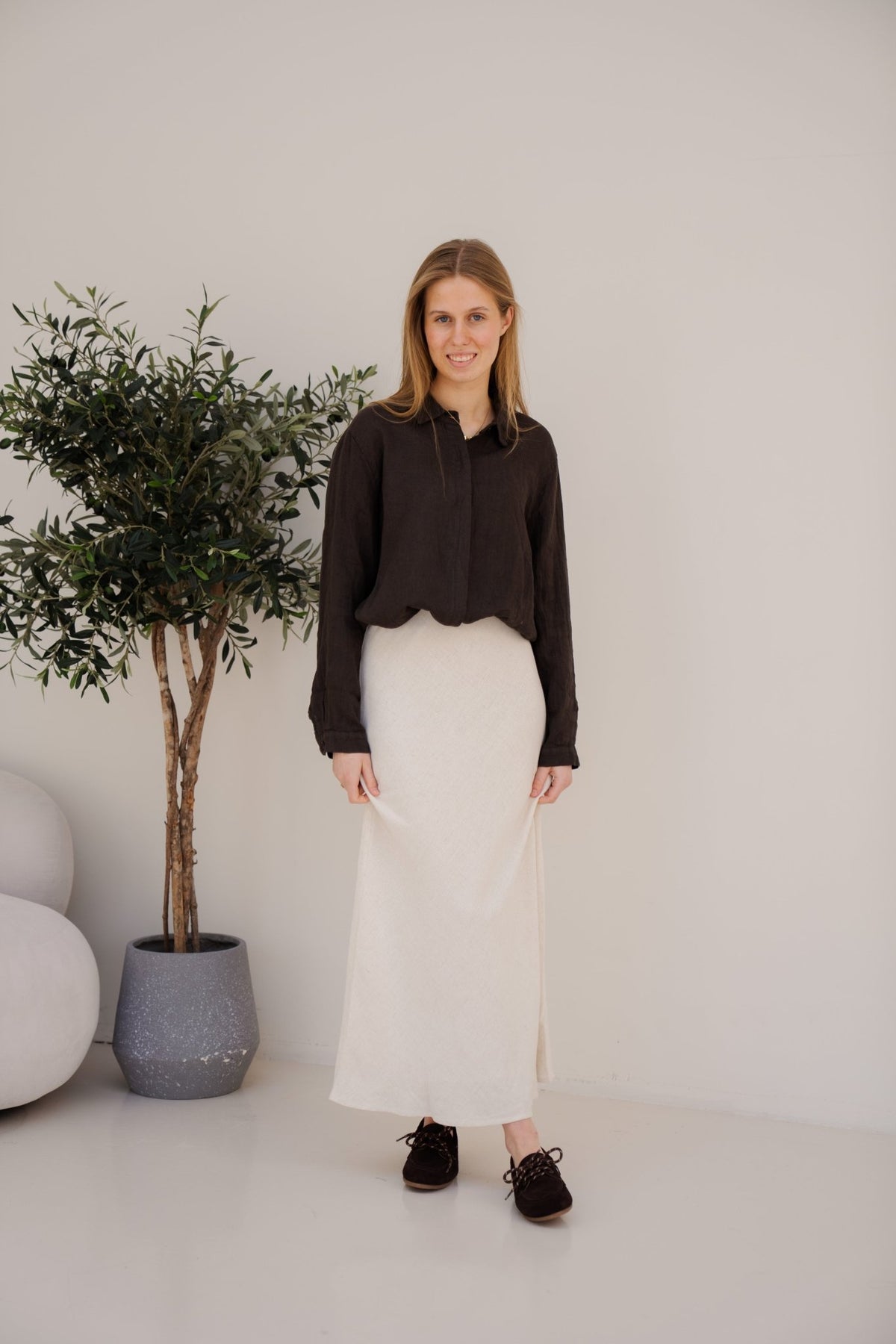 Linnen blouse brown - Bij Keesje - Bij - Keesje - Blouse