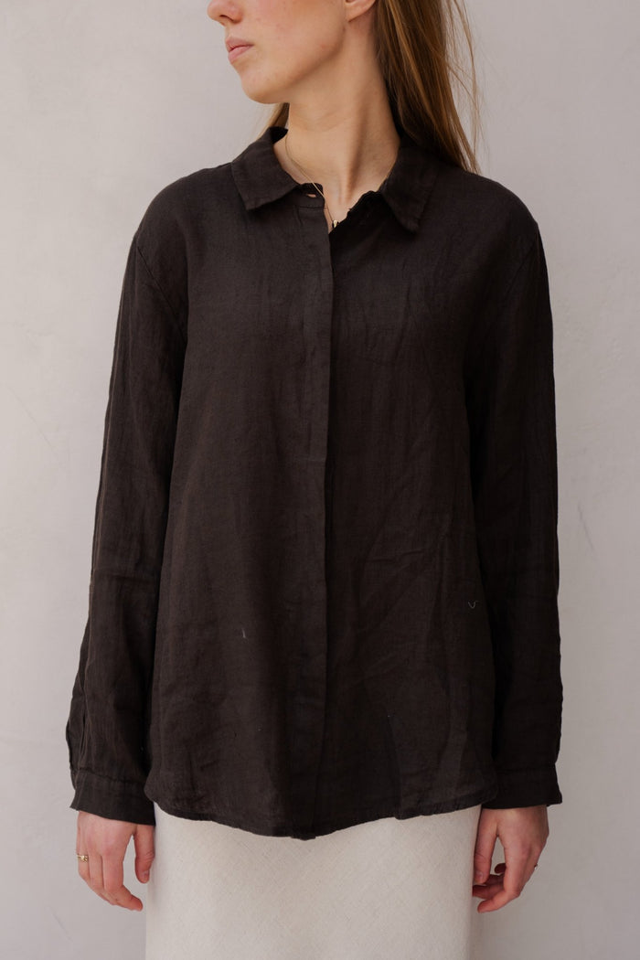 Linnen blouse brown - Bij Keesje - Bij - Keesje - Blouse