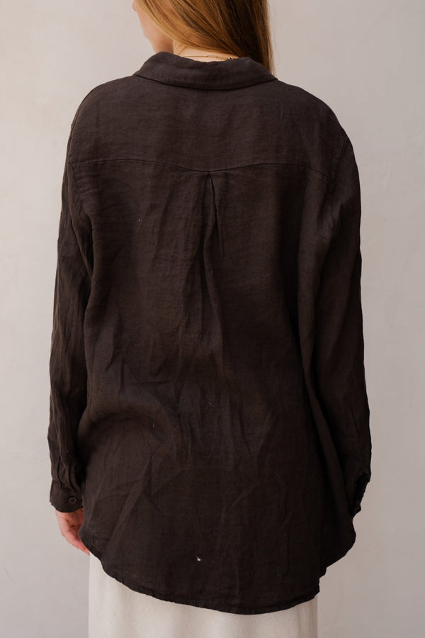 Linnen blouse brown - Bij Keesje - Bij - Keesje - Blouse