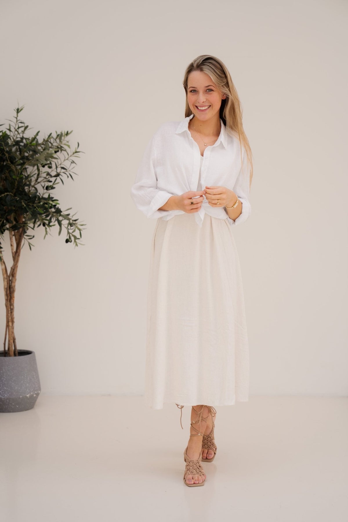 Linnen blouse white - Bij Keesje - Bij - Keesje - Blouse