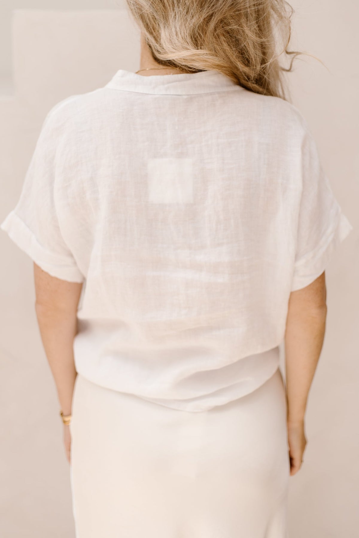 Linnen blouse white - Bij Keesje - Bij Keesje - Jurk
