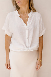 Linnen blouse white - Bij Keesje - Bij Keesje - Jurk