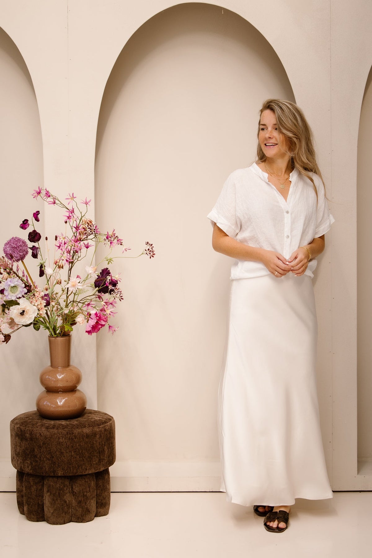 Linnen blouse white - Bij Keesje - Bij Keesje - Jurk