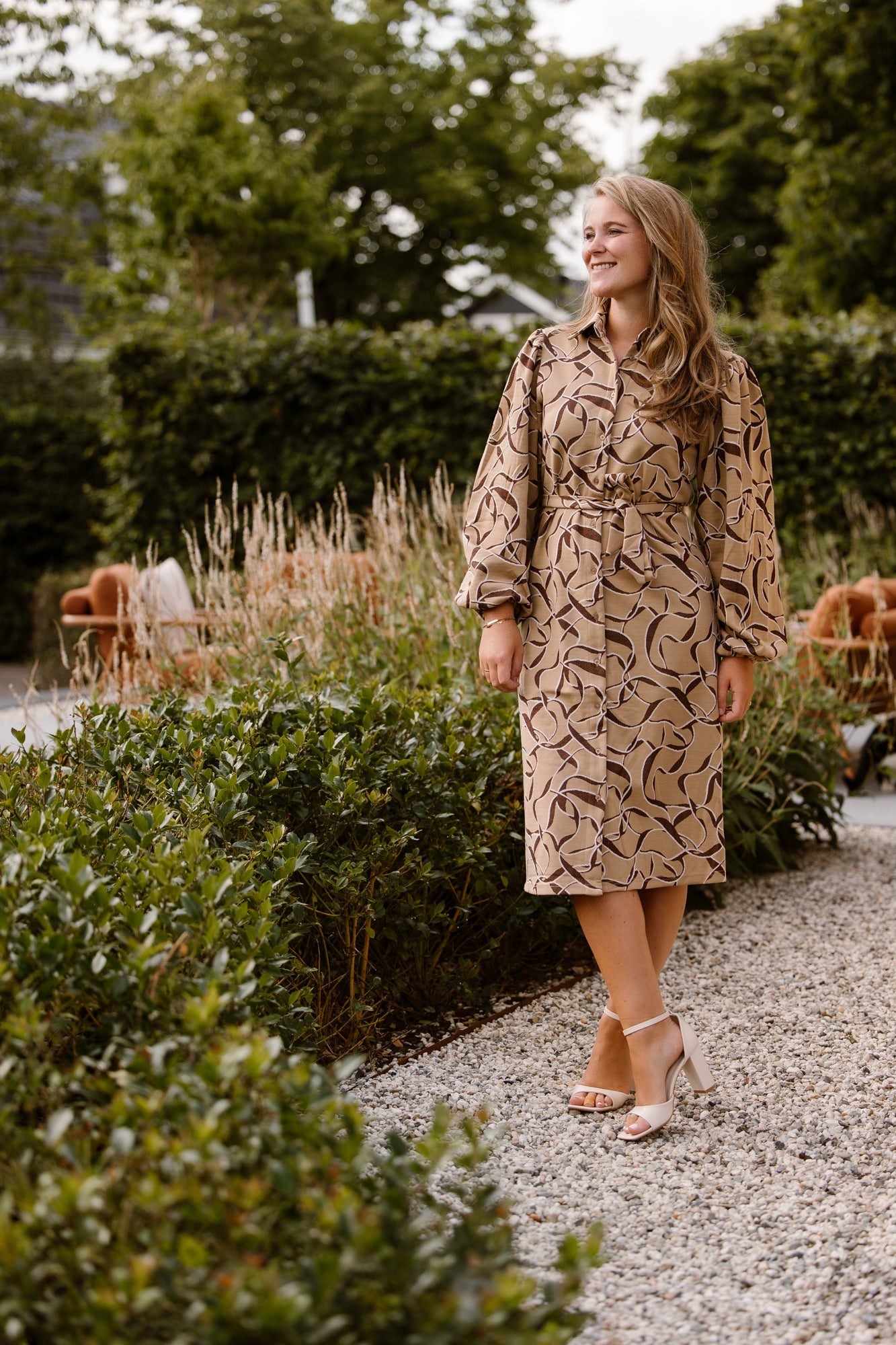 Liobhan Dress Light Camel/Burnt Henna - Bij Keesje - G-maxx - Jurk