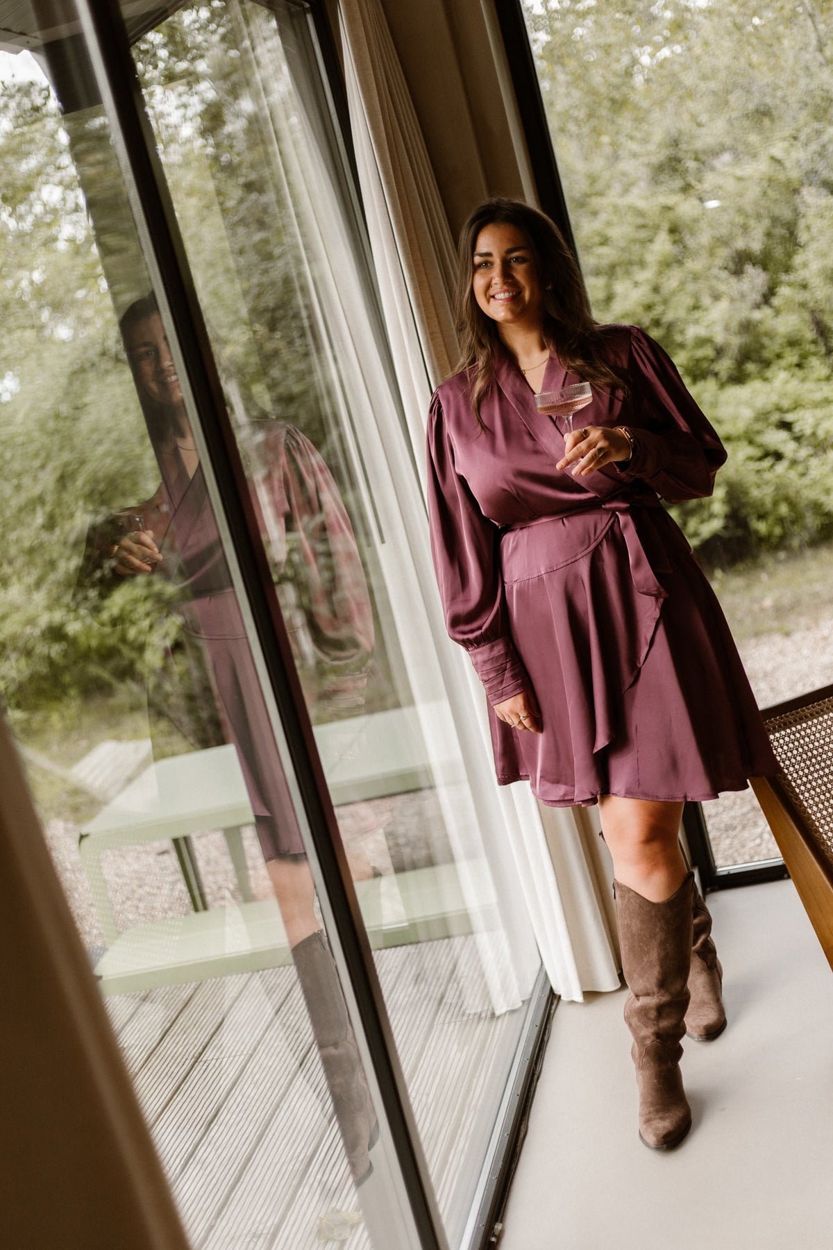 Lisa Sateen Dress Plum - Bij Keesje - Bij Keesje The Label - Jurk