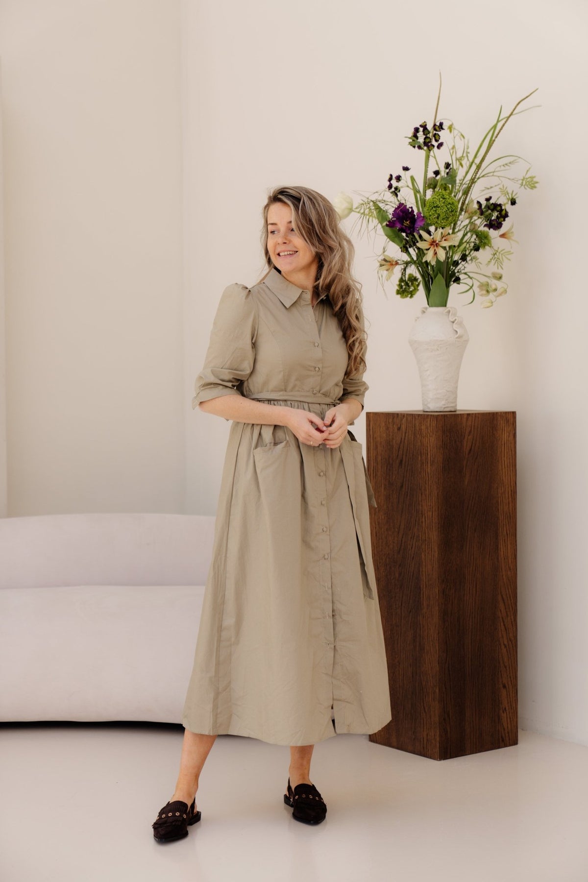 Liv Dress Taupe - Bij Keesje - Bij Keesje - jurk