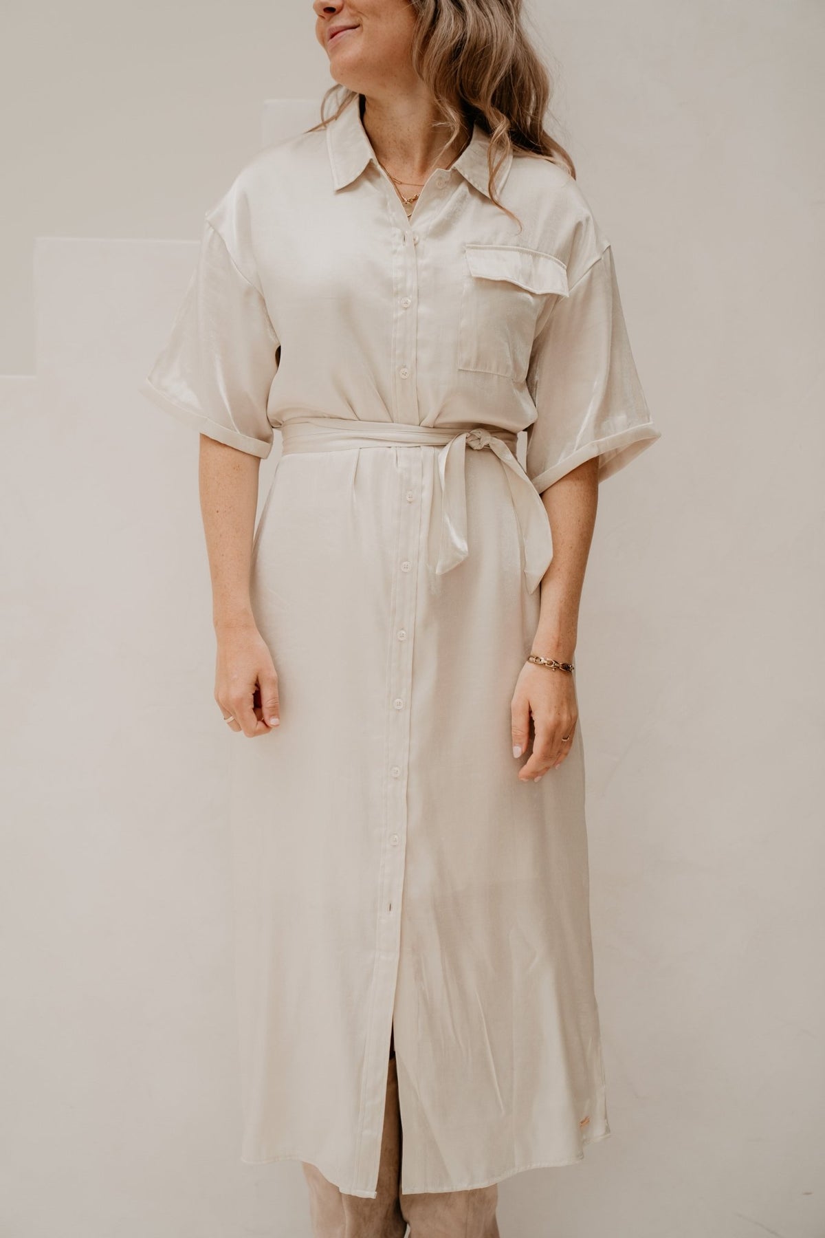 Livia Dress Gold - Bij Keesje - Kimara - Jurk