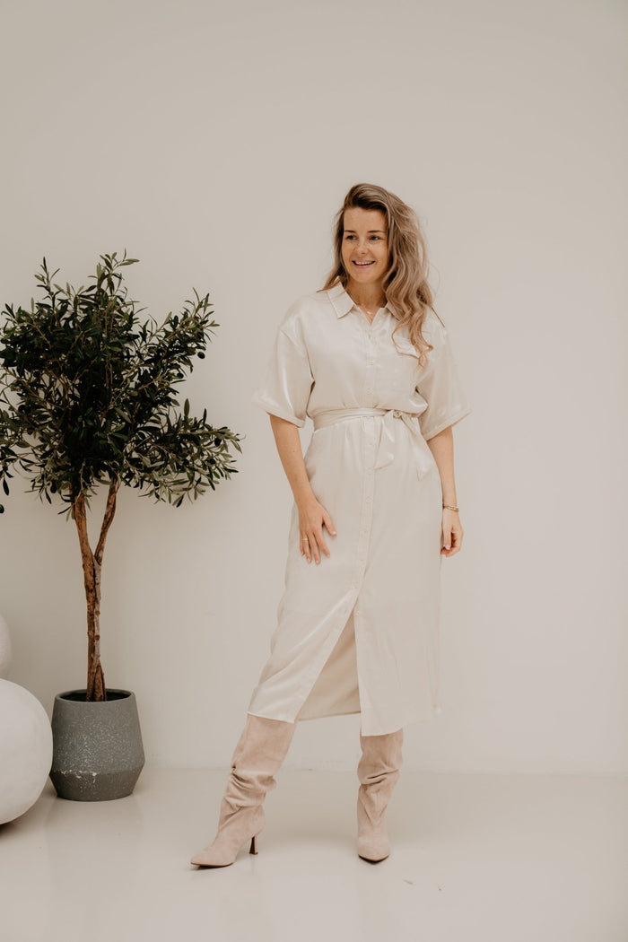 Livia Dress Gold - Bij Keesje - Kimara - Jurk