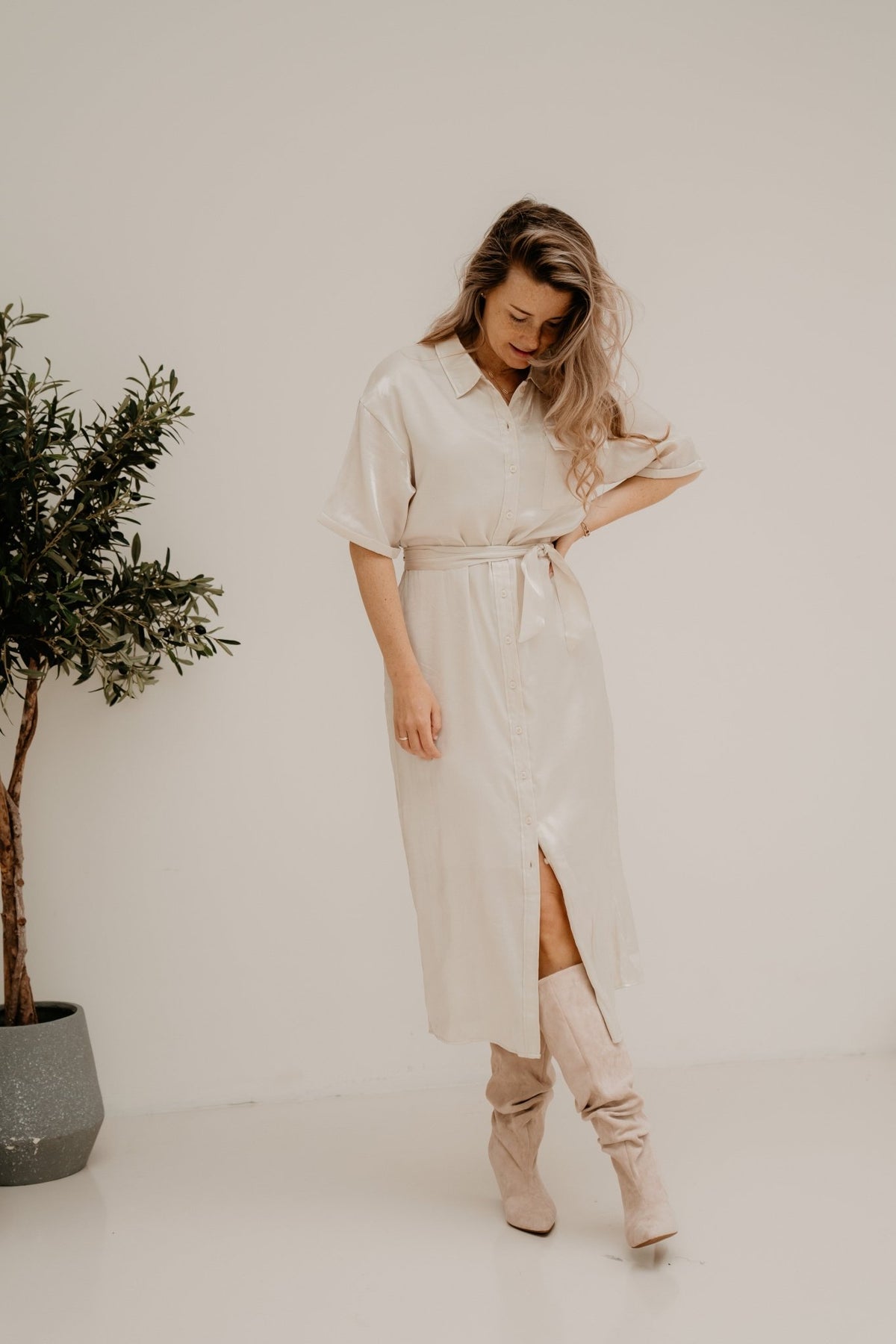 Livia Dress Gold - Bij Keesje - Kimara - Jurk