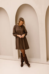 Livia Kleid Print dunkelbraun