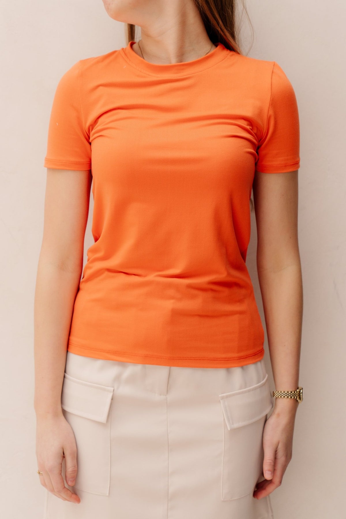 Livia top basis oranje - Bij Keesje - Bij Keesje - Top