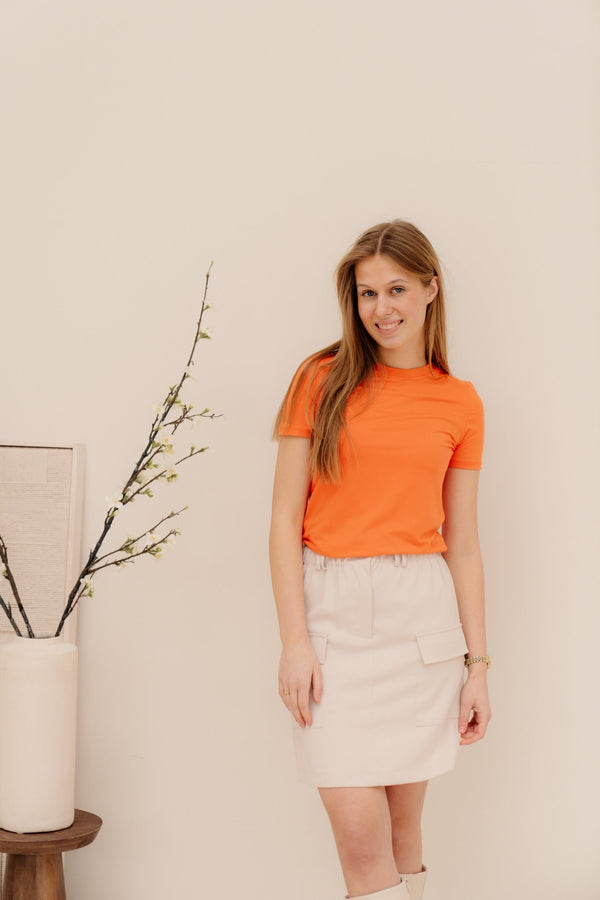 Livia top basis oranje - Bij Keesje - Bij Keesje - Top