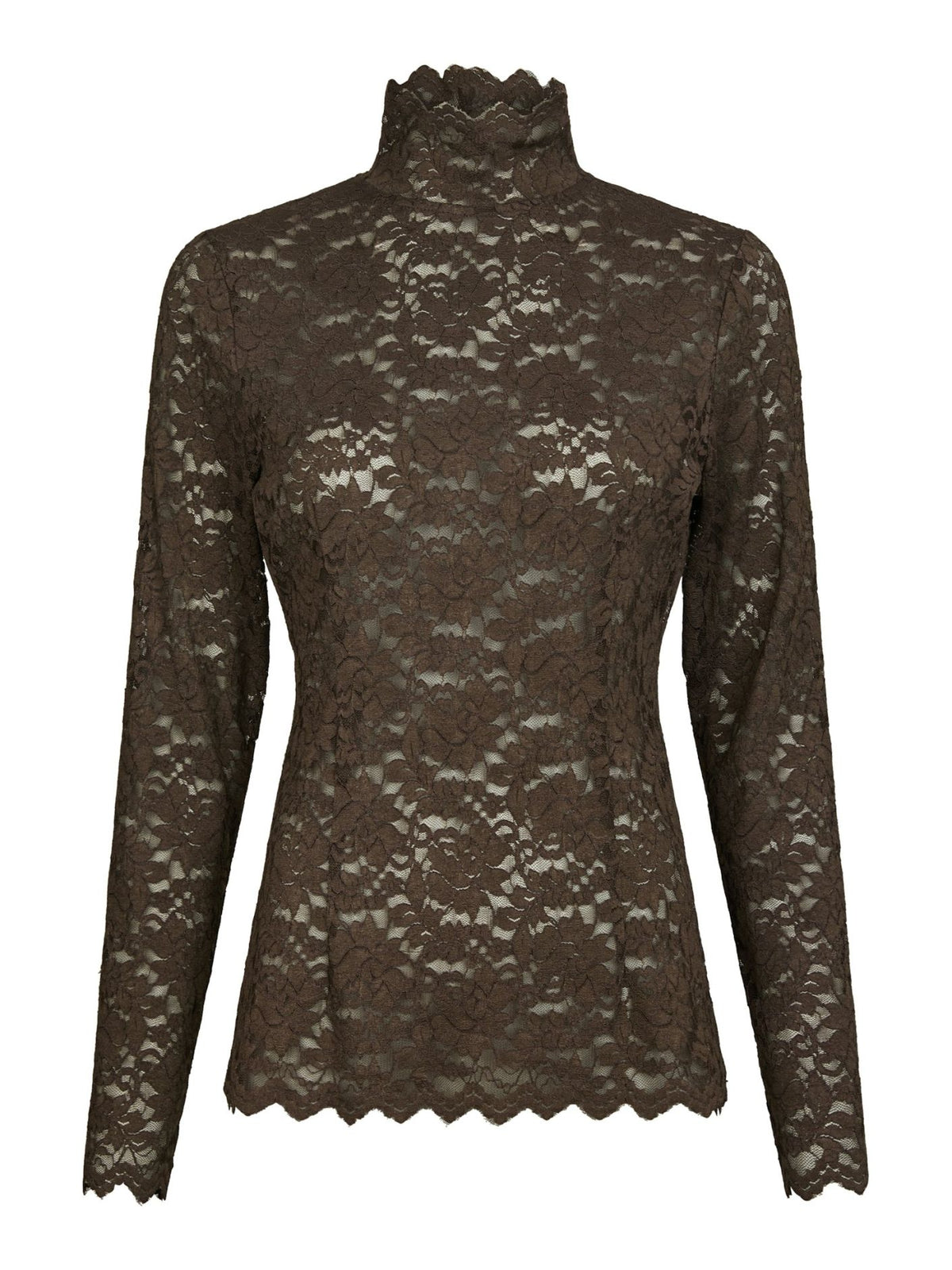 Liza Laceflower blouse chocolate brown - Bij Keesje - Neo Noir