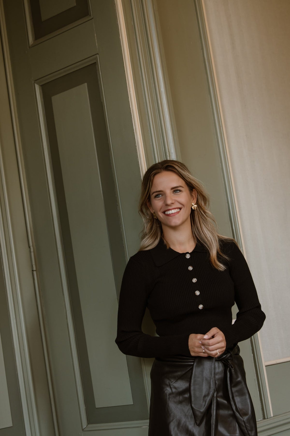 Lizzy polo top long sleeve black - Bij Keesje - Bij Keesje The Label