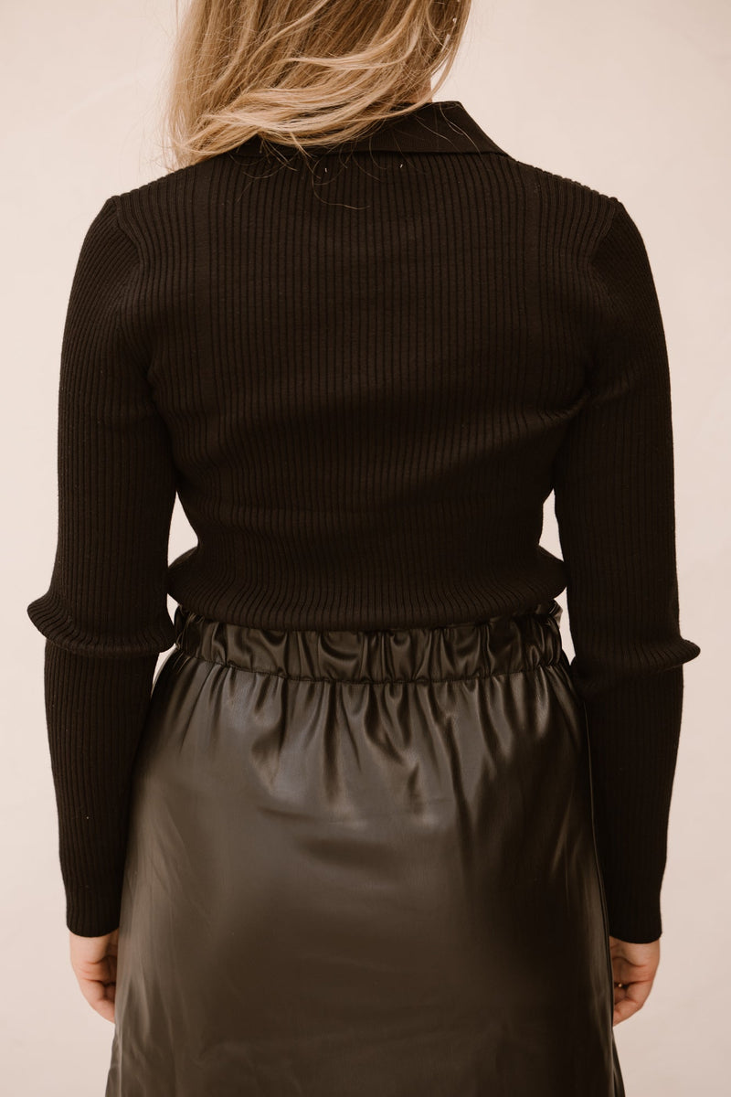 Lizzy polo top long sleeve black - Bij Keesje - Bij Keesje The Label