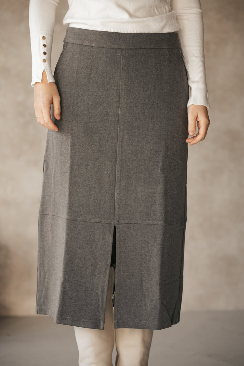 Lizzy skirt grey melange - Bij Keesje