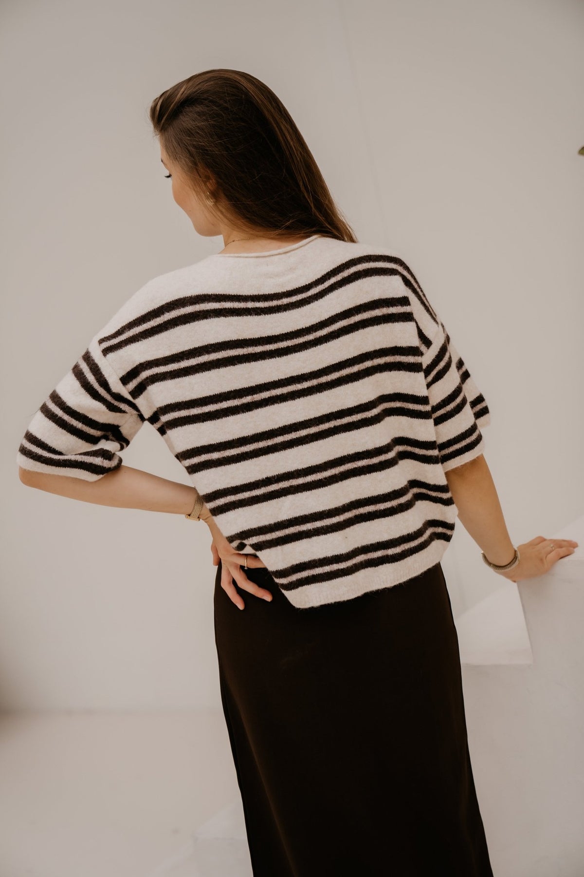 Loe top stripe offwhite - Bij Keesje - Bij Keesje - Top