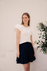 Loes ruffle Top White - Bij Keesje - Bij Keesje - Top