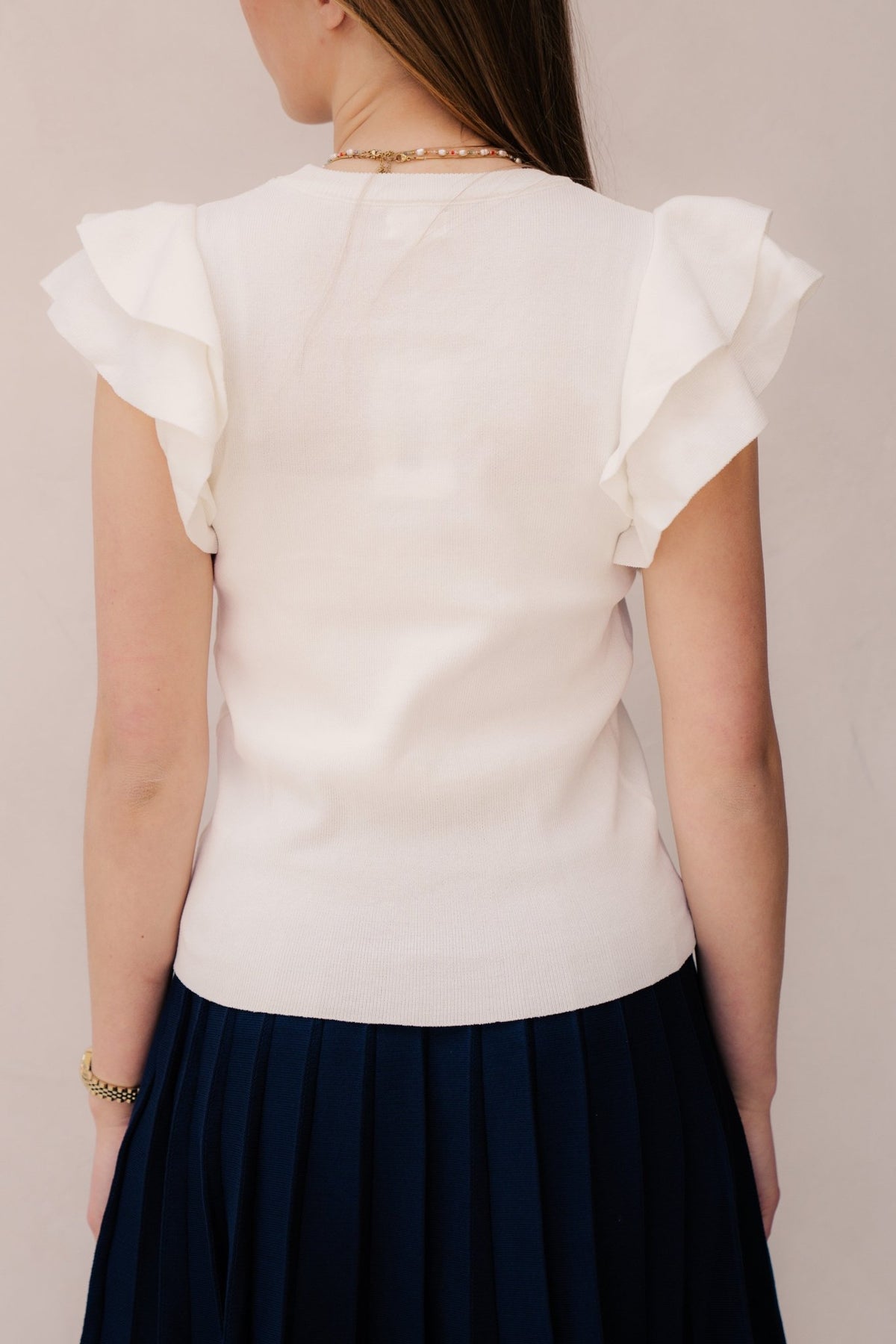 Loes ruffle Top White - Bij Keesje - Bij Keesje - Top