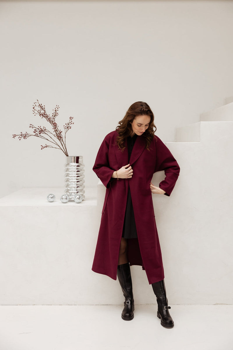 Long jacket wine - Bij Keesje - Bij Keesje