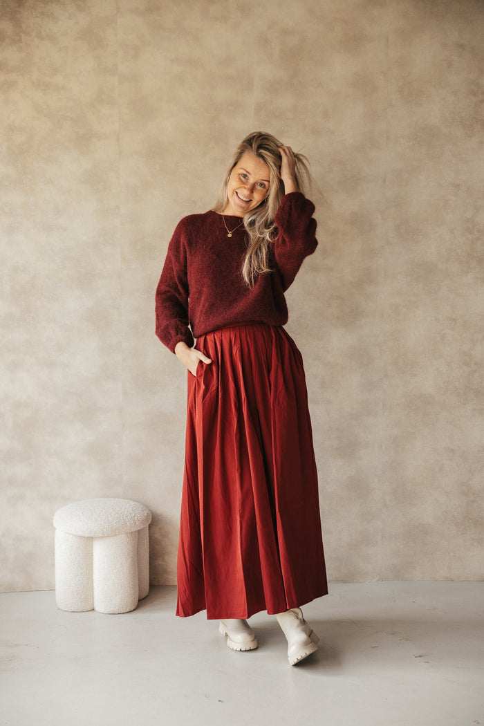 Long skirt bordeaux 3093 - Bij Keesje