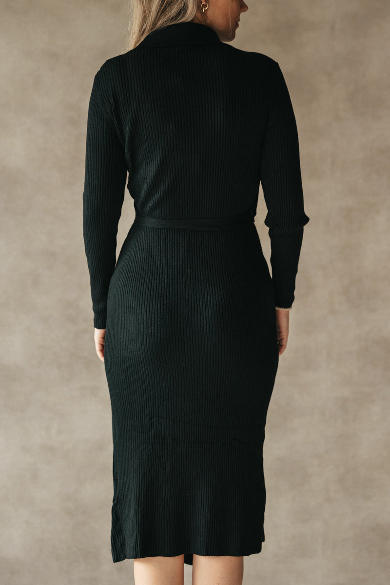 Lora Wrap dress black - Bij Keesje