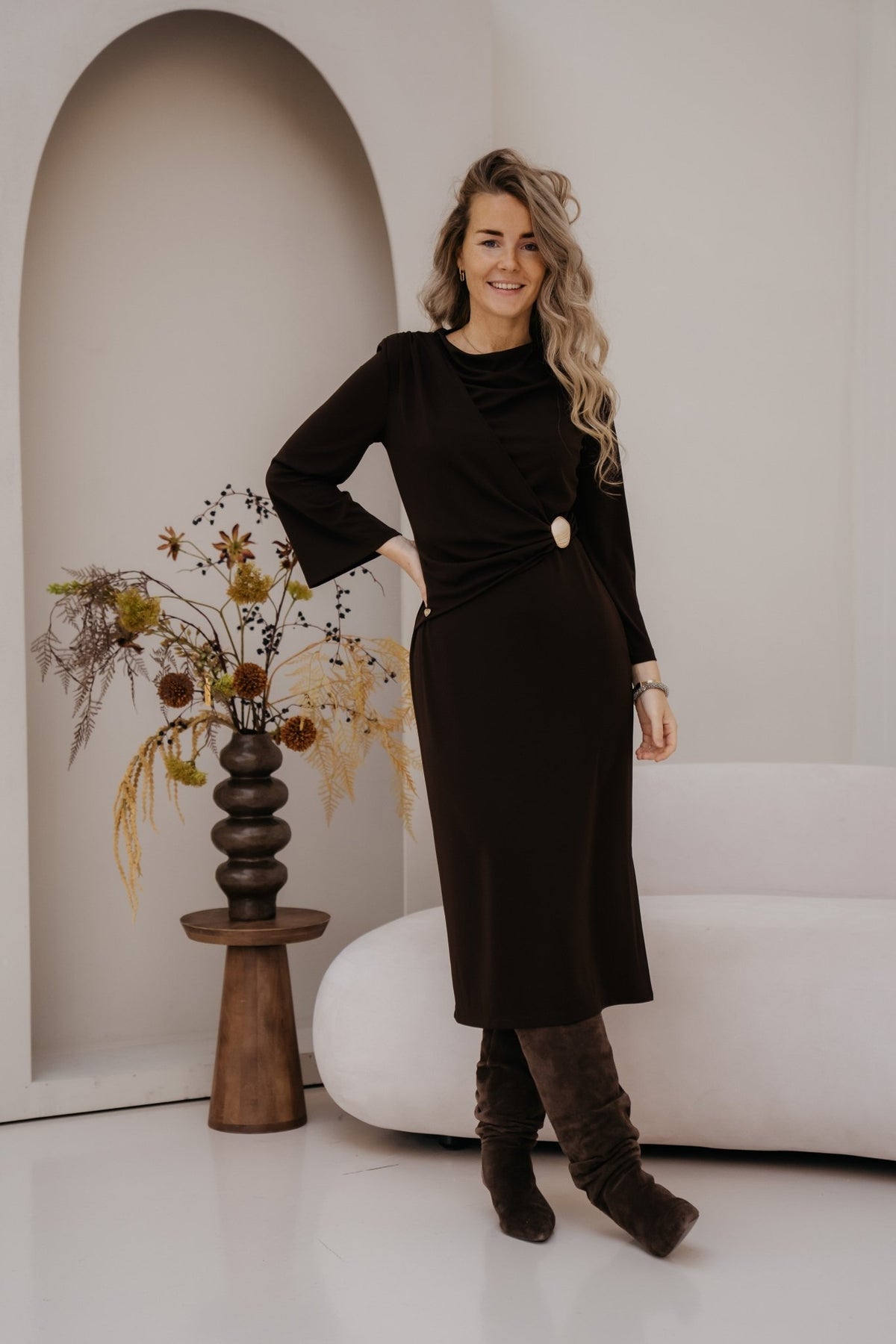Los Angeles dress choco - Bij Keesje - Amelie & Amelie - Jurk