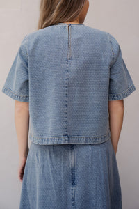 LovaCC denim SS blouse - Bij Keesje - Co'couture - Blouse