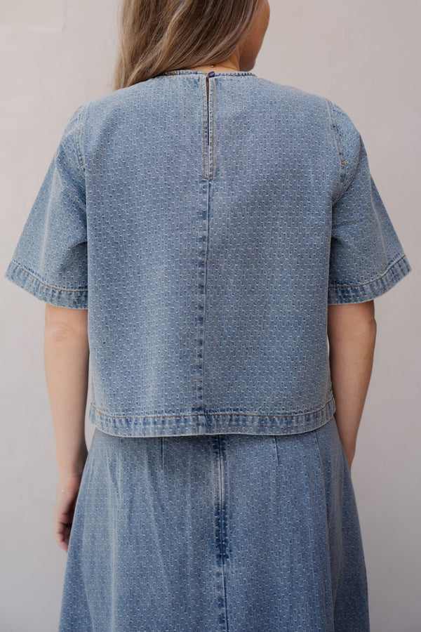 LovaCC denim SS blouse - Bij Keesje - Co'couture - Blouse