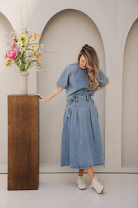 LovaCC denim SS blouse - Bij Keesje - Co'couture - Blouse