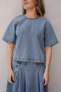 LovaCC denim SS blouse - Bij Keesje - Co'couture - Blouse