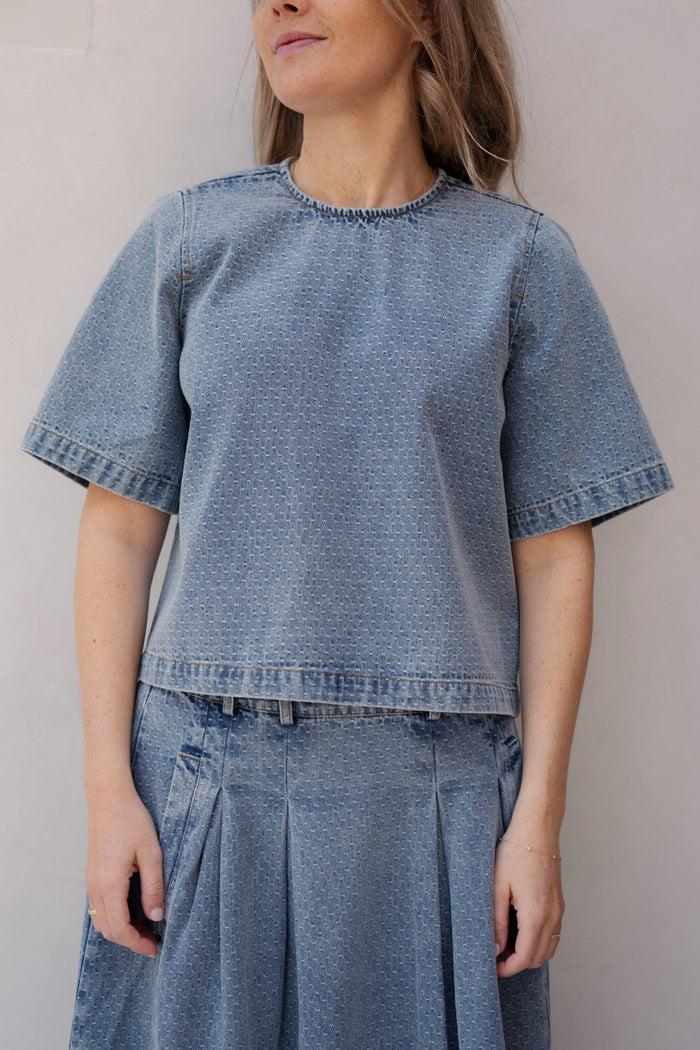 LovaCC denim SS blouse - Bij Keesje - Co'couture - Blouse