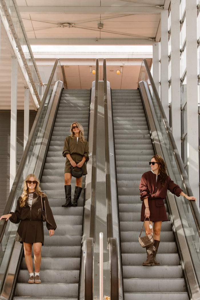 LunaCC Pocket Pleat Mini Skirt Dark Brown - Bij Keesje - Co'couture