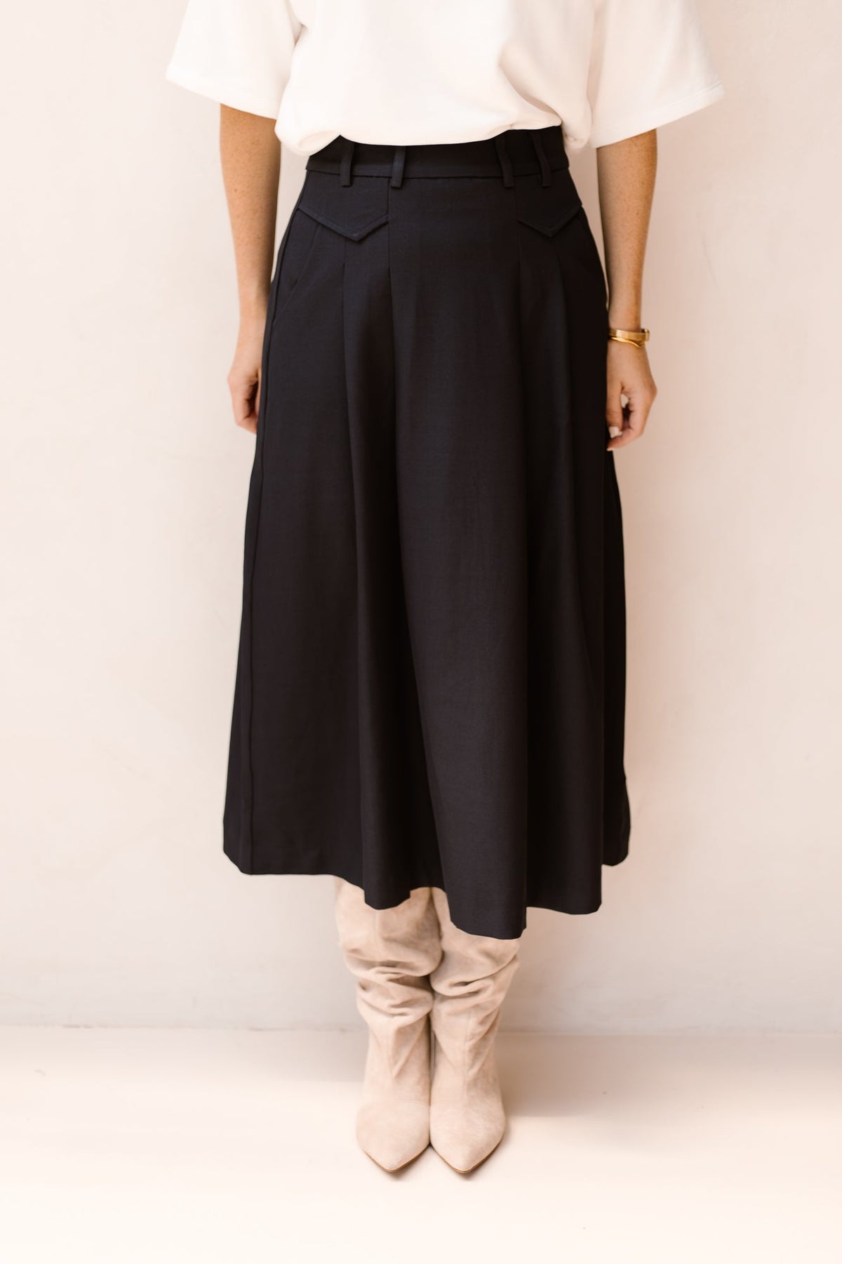 LunaCC Pocket Pleat Skirt Navy - Bij Keesje - Co'couture - Rok