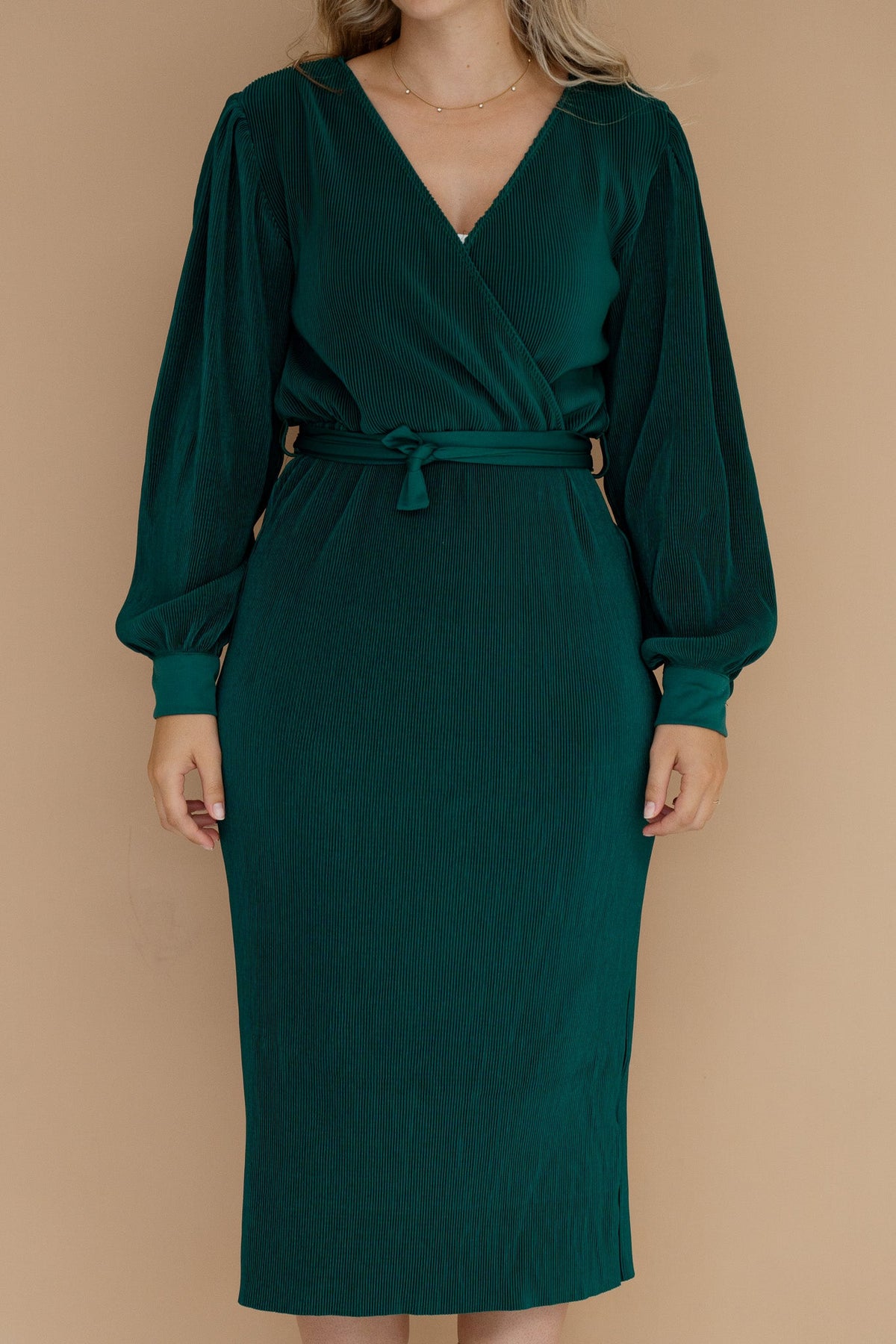 Luvina plisse dress green - Bij Keesje