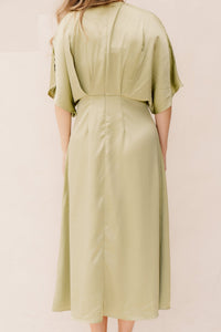 Lynn satinlook dress green - Bij Keesje - Bij Keesje - Jurk