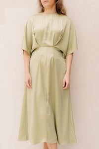 Lynn satinlook dress green - Bij Keesje - Bij Keesje - Jurk