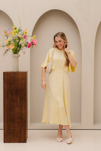 Lynn satinlook dress yellow - Bij Keesje - Bij Keesje - Jurk