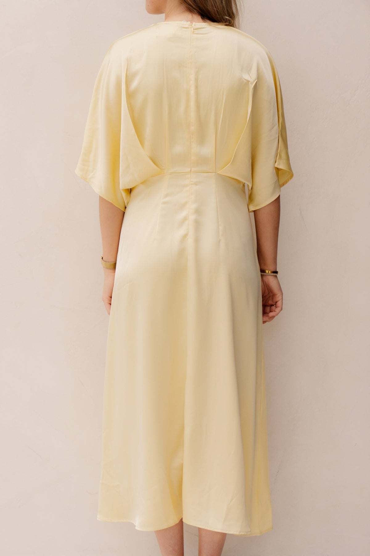 Lynn satinlook dress yellow - Bij Keesje - Bij Keesje - Jurk