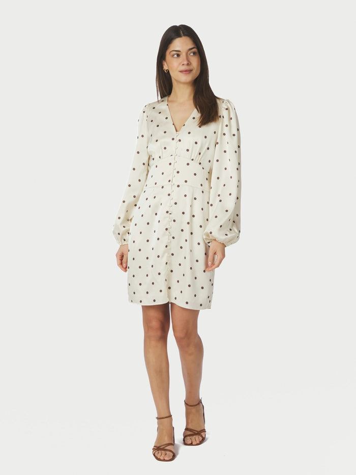 Mabel Dotted Dress Creme - Bij Keesje - Neo Noir - Jurk